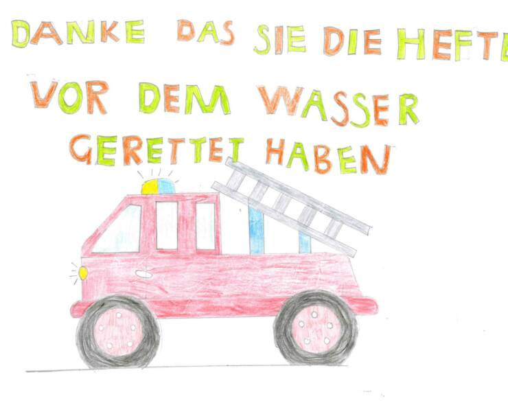 Grundschule Westerheim – Dankesbilder an die Feuerwehr und die Bürgermeisterin